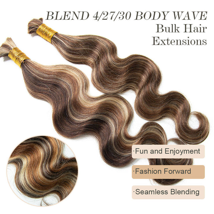 100 human hair bulk body wave