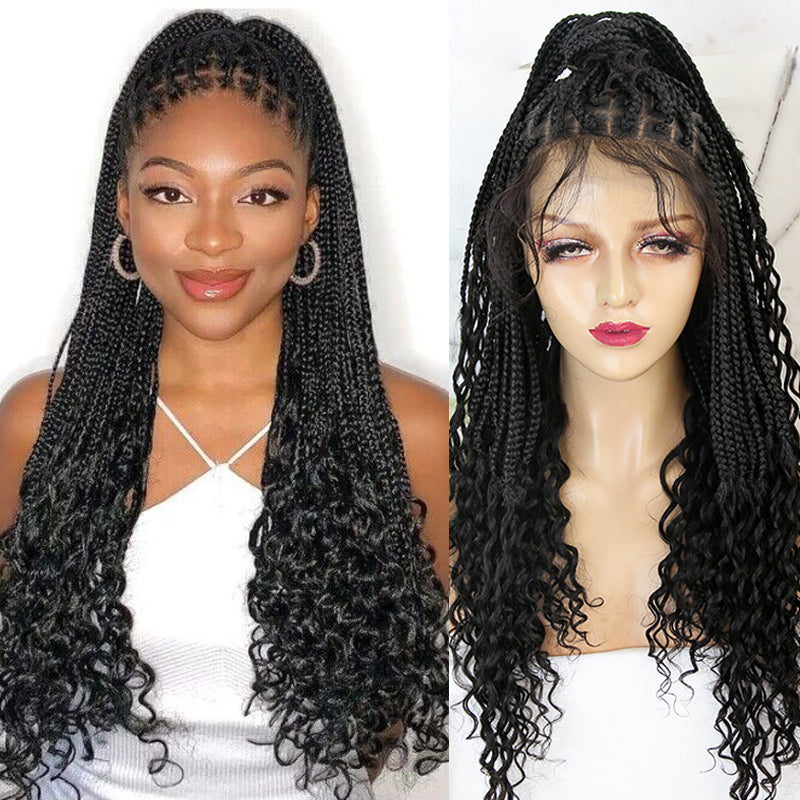 boho knotless braids with curls