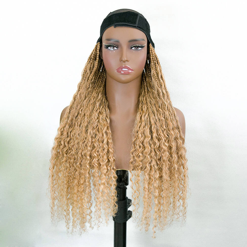 #27 Color Grab & Go Braids Band With Boho Style Human Hair Curls