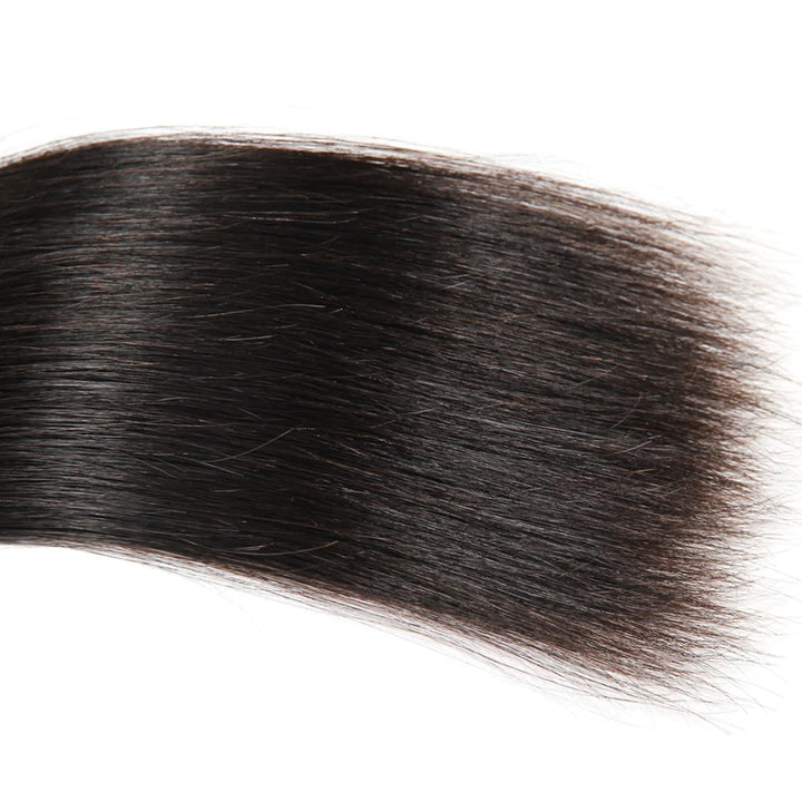 Lots de cheveux humains lisses en soie avec fermeture en dentelle HD 2x6