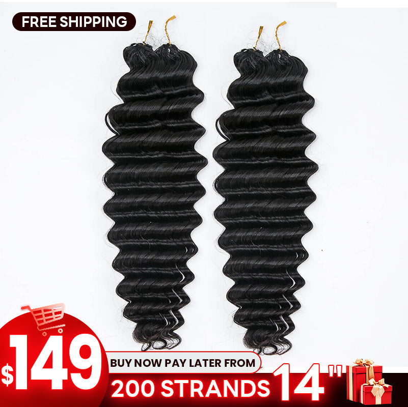 【BFCM】Crochet Human Hair Deep Wave 200 Strands
