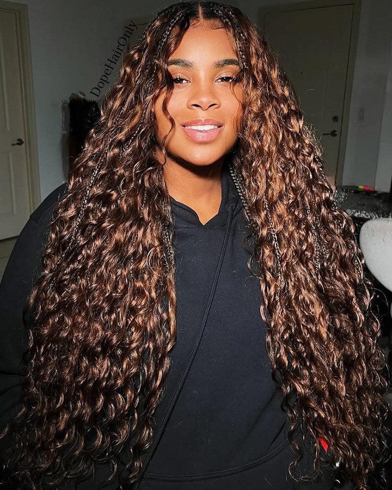Bulk Human Hair For Braiding Mixed Blend #D4/30 Loose Deep Wave