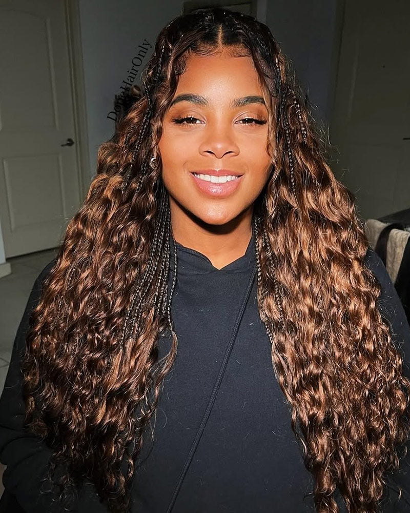 Bulk Human Hair For Braiding Mixed Blend #D4/30 Loose Deep Wave