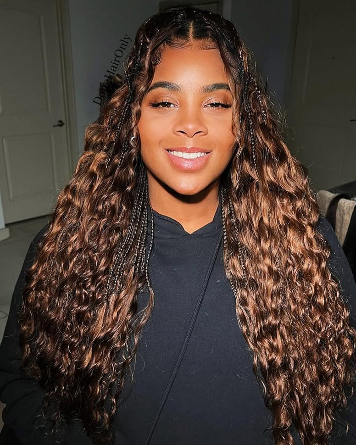 Bulk Human Hair For Braiding Mixed Blend #D4/30 Loose Deep Wave