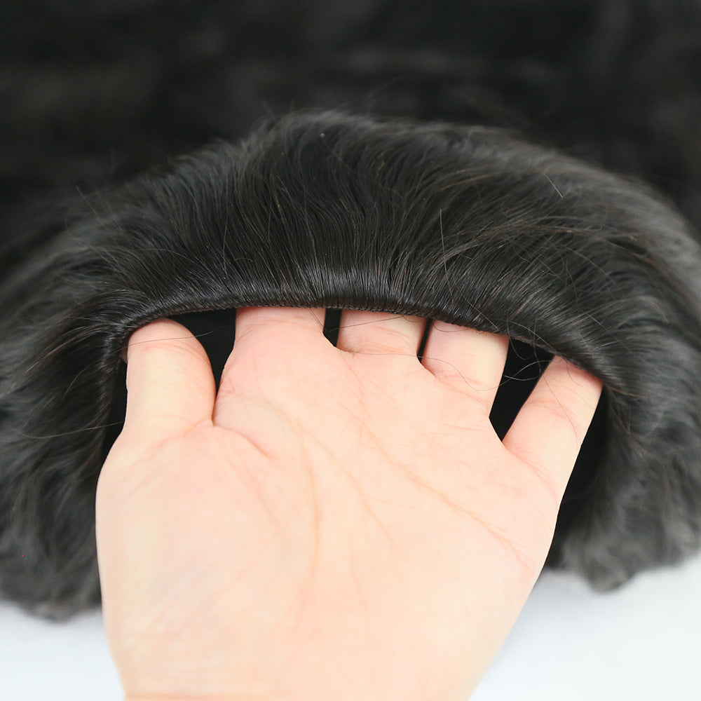 Body Wave 3/4 Half Wig Drawstring Flip Over Human Hair Wig3