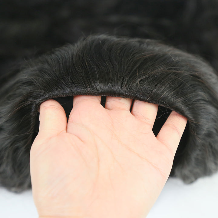 Body Wave 3/4 Half Wig Drawstring Flip Over Human Hair Wig3