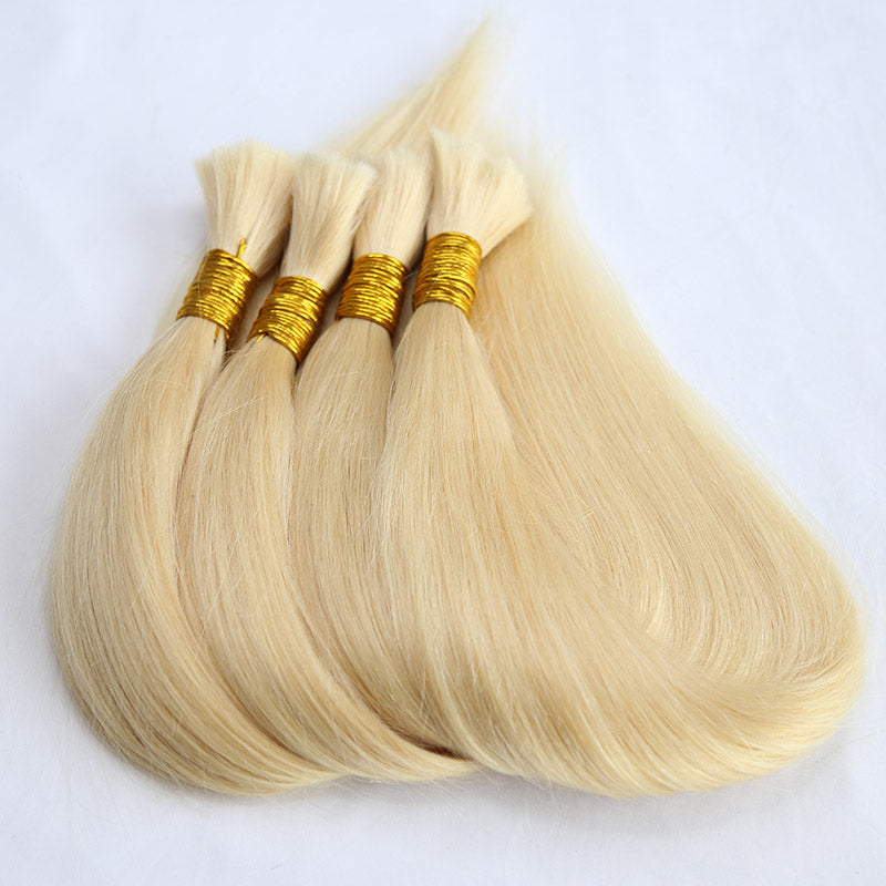 Bulk Human Hair For Braiding 613 Silk Straight