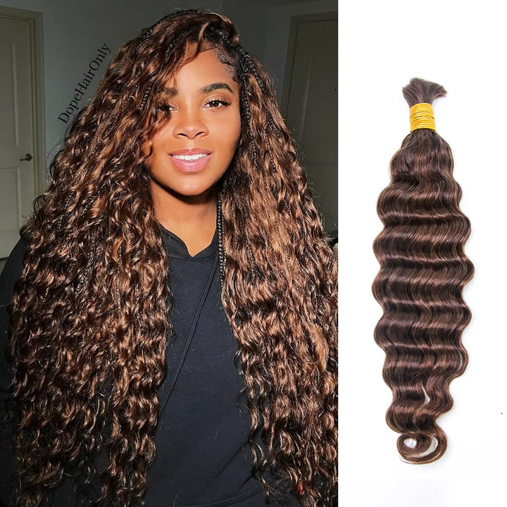 Bulk Human Hair For Braiding Mixed Blend #D4/30 Loose Deep Wave