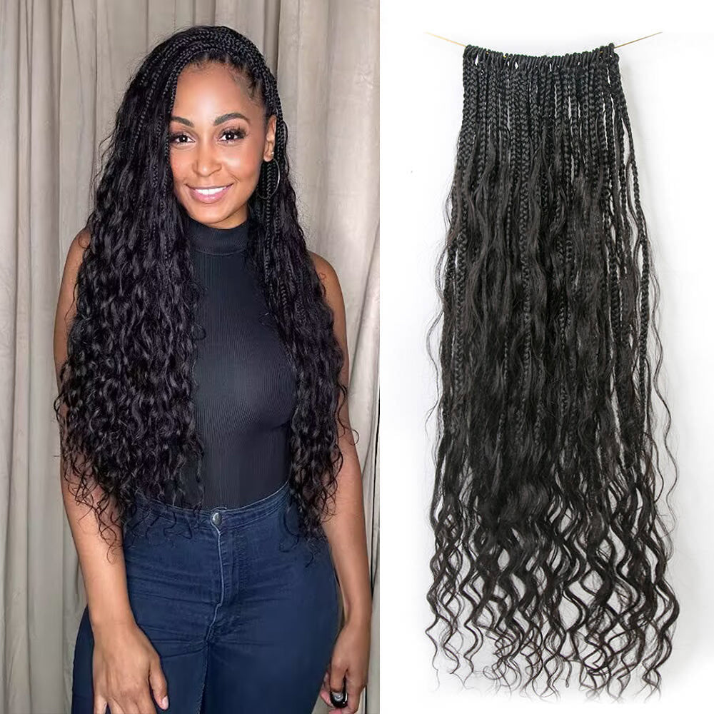 PreLooped Crochet Mermaid Boho Box Braids With Loose Wave  display picture 1