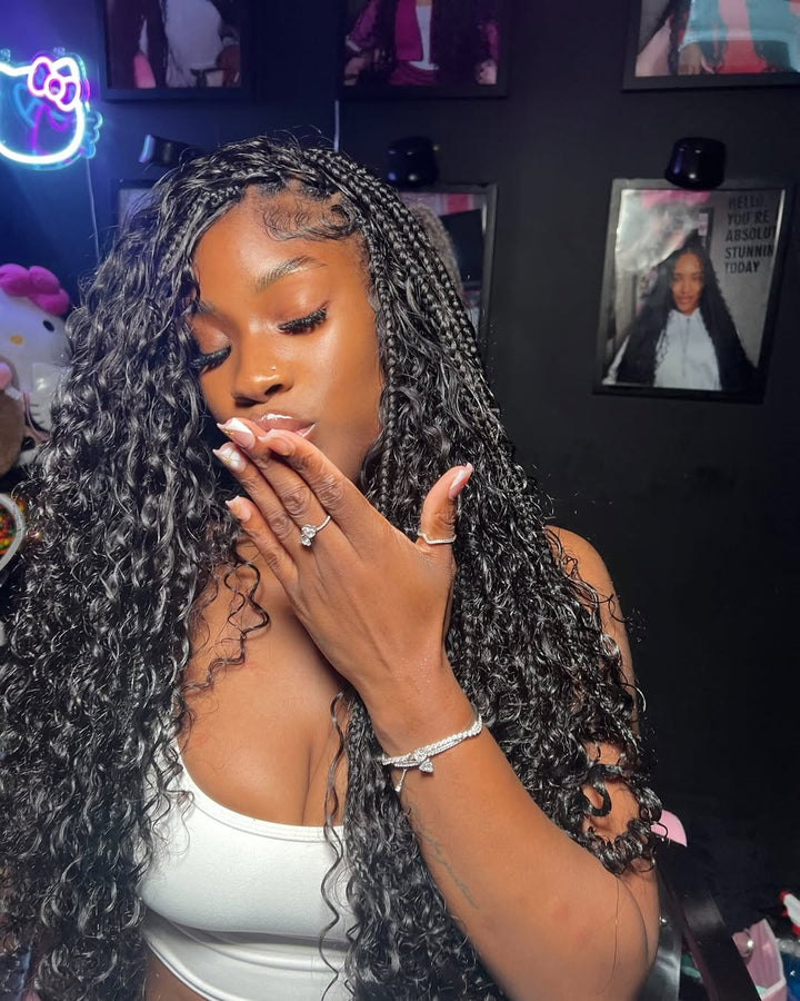 Doppelt gezogenes, massives menschliches Flechthaar, Wasserwelle (Bora Bora Braids Hair)