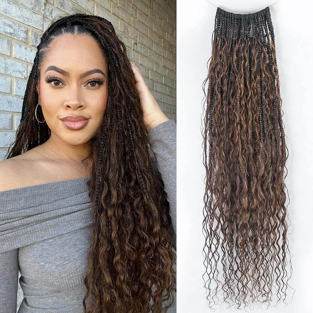 EAYON #T1B/4 Color Crochet Boho Box Braids 24 Inch – Eayonhair