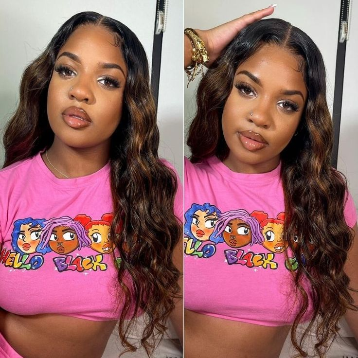 U Part Wig Ombre Colored Body Wave Human Hair UBW2