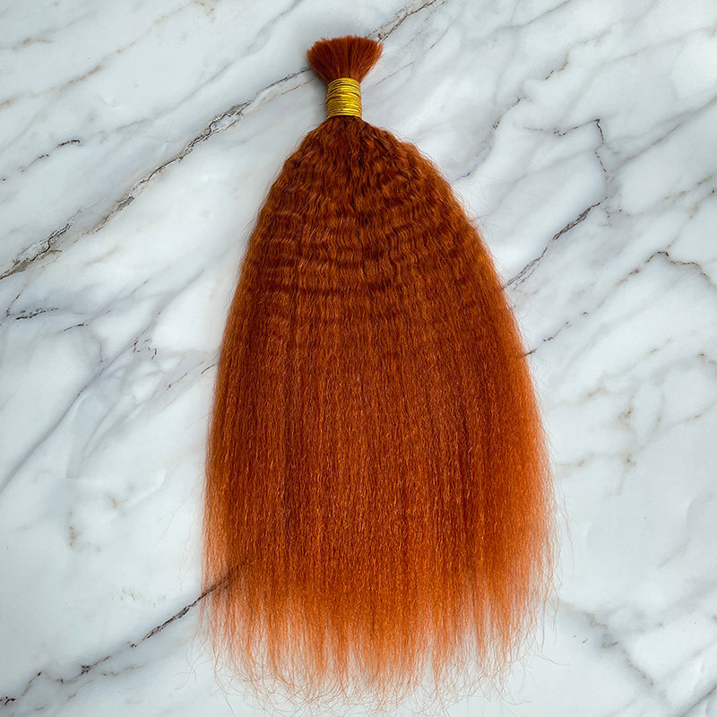 Bulk Human Hair For Braiding #350 Ginger Kinky Straight – Eayonhair