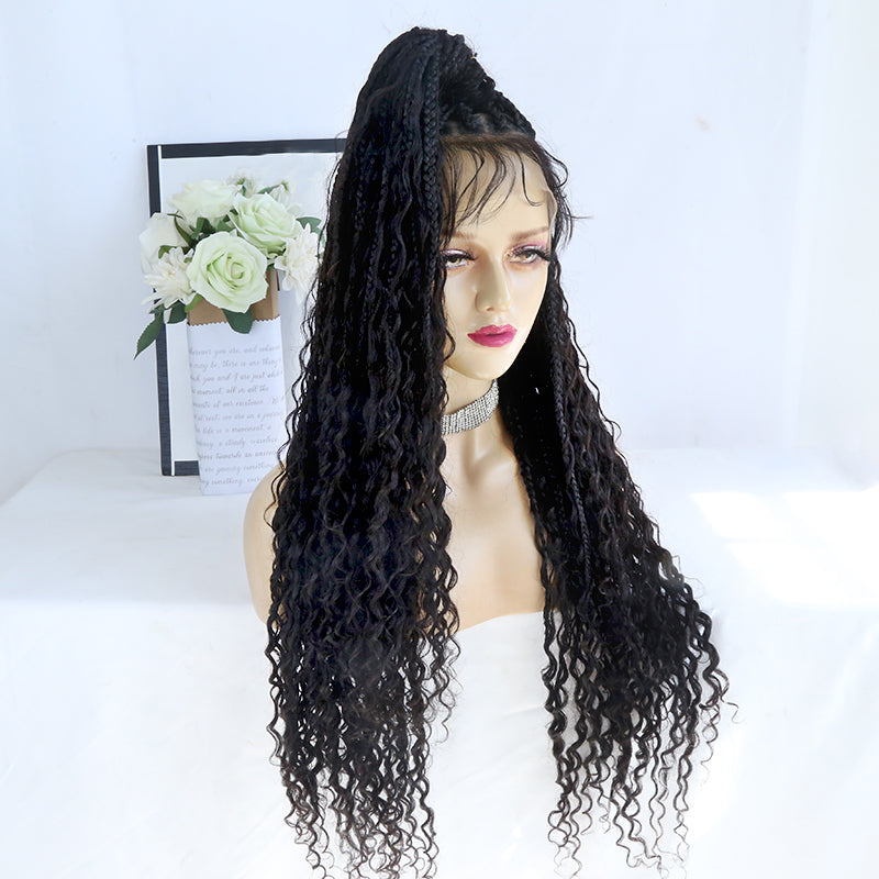 boho knotless braids with curls