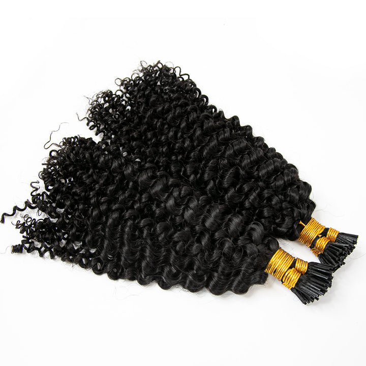 EXTENSION DE CHEVEUX I TIP Cheveux humains bouclés profonds