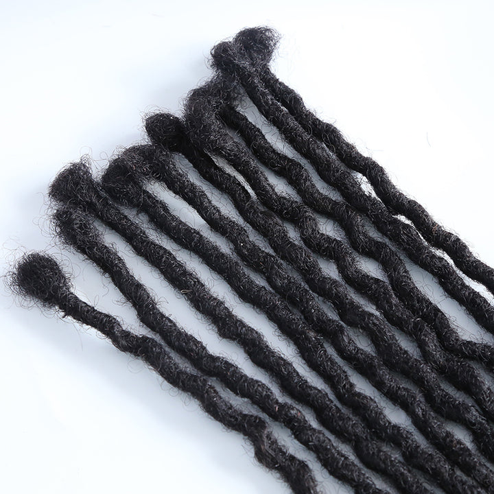 Crochet Locs Human Hair With Curly Ends 0.6 cm Natural Black( #1B )