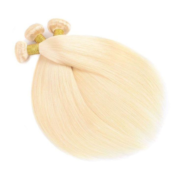 #613 Mèches blondes avec dentelle frontale 13x4, cheveux humains lisses et soyeux