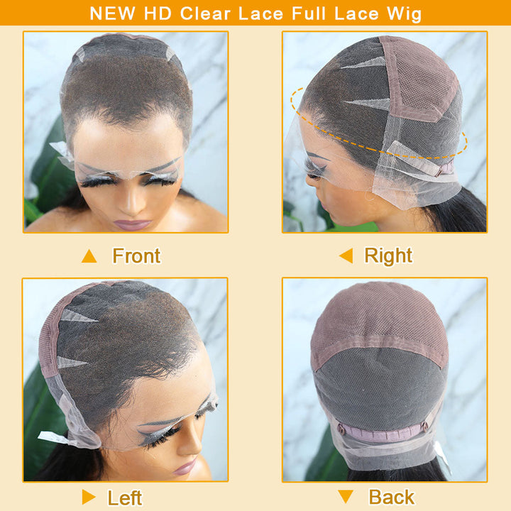 Perruque Full Lace ondulée HD pré-épilée en cheveux humains BDF-Y2