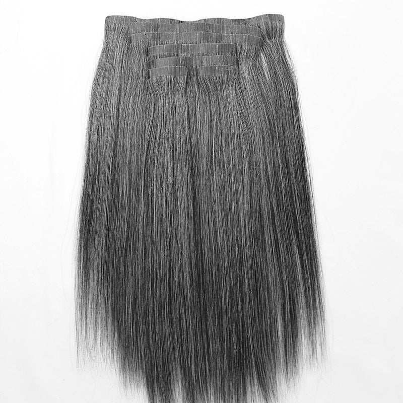 Salt & Pepper Seamless Clip Hair Extensions3