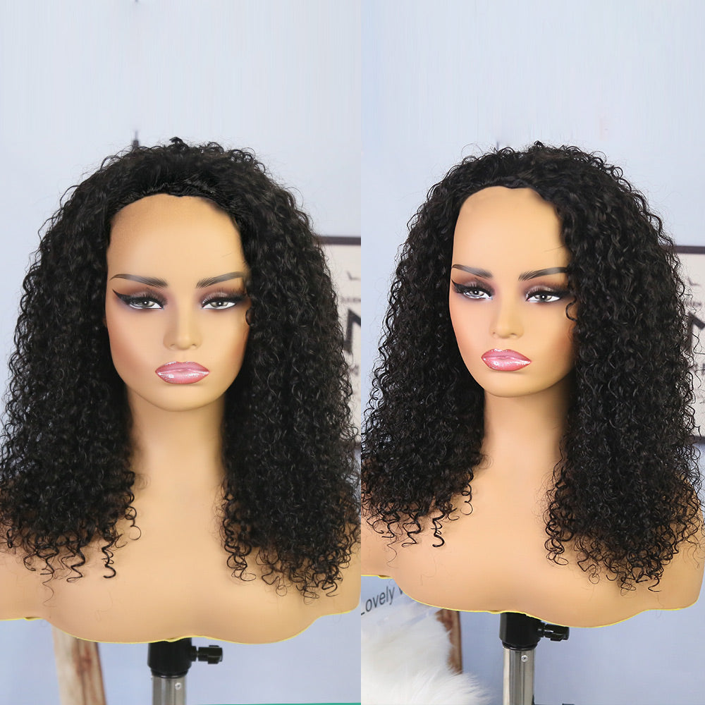 Water wave Half Wig Drawstring Flip Over Human Hair Wig