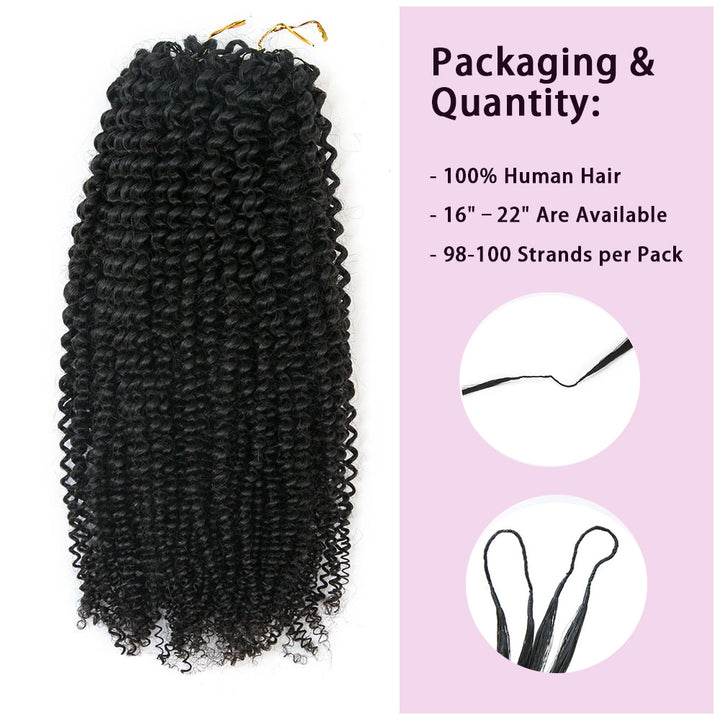 EAYON Lightweight Kinky Curly Crochet Human Hair Extension