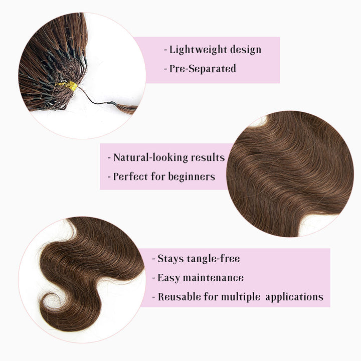 #4 Brown Body Wave EAYON Lightweight Crochet Human Hair