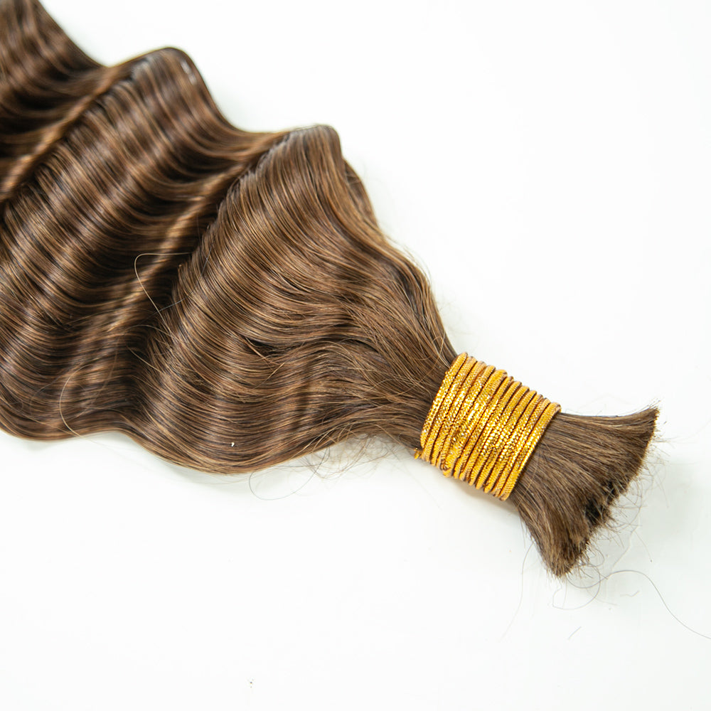 brown color bulk human hair extensions for boho braids