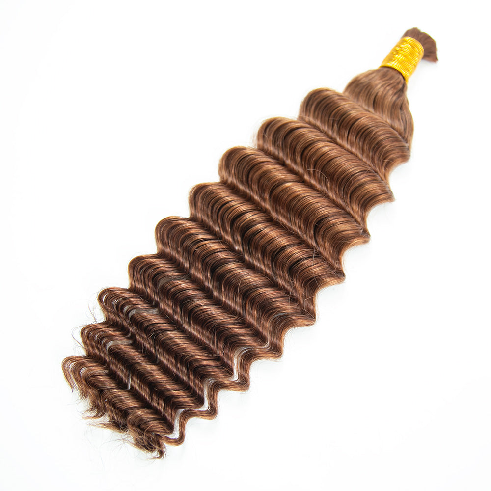 #30 Cheveux humains bruns ondulés à double tirage pour tressage