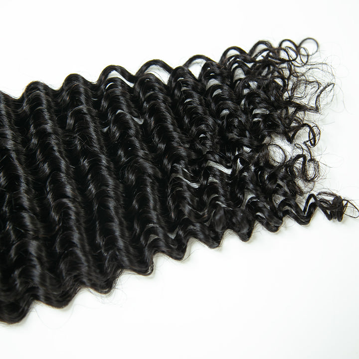 Seamless Clip-In Hair Extensions Deep Wave Brazilian Human Hair