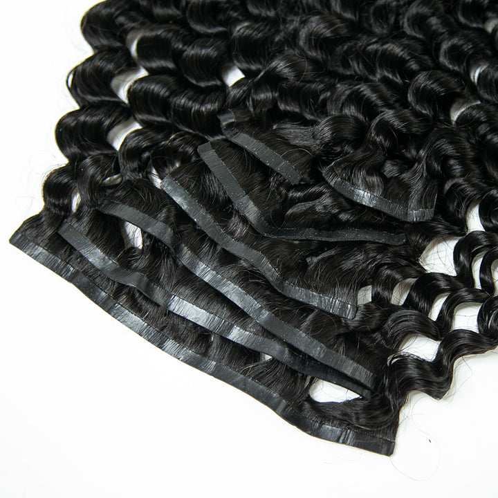 Seamless Clip-In Hair Extensions Deep Wave Brazilian Human Hair