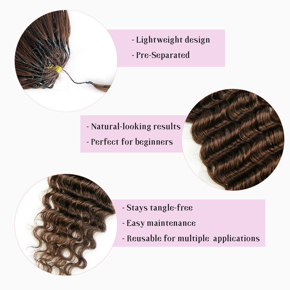 #4 Brown Deep Wave EAYON Lightweight Crochet Human Hair
