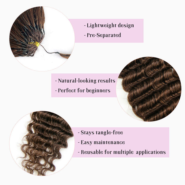 #4 Brown Deep Wave EAYON Lightweight Crochet Human Hair