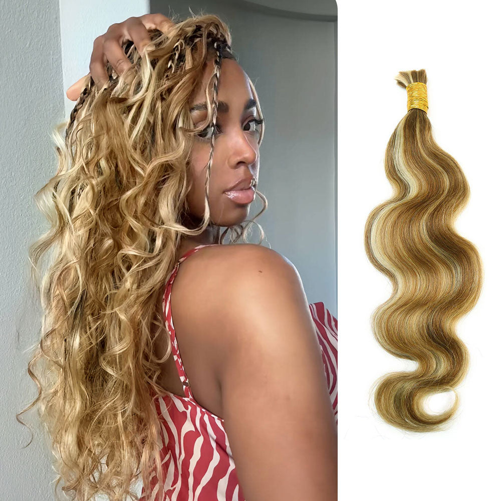 Bulk Human Hair For Braiding Blend #27/30/613 Body Wave