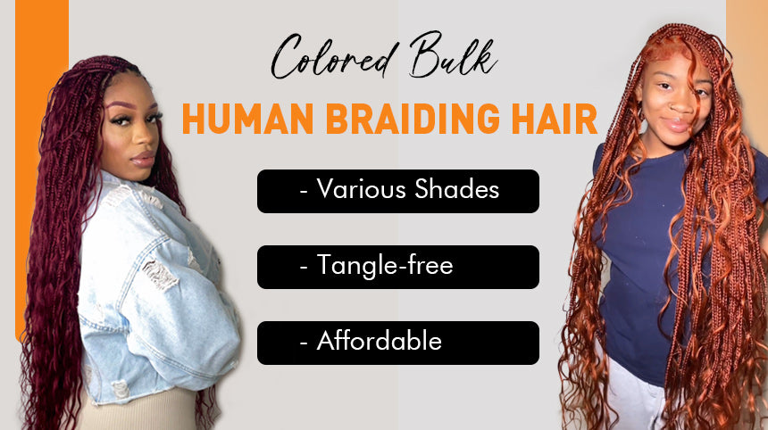 colored bulk human braiding hair for your life