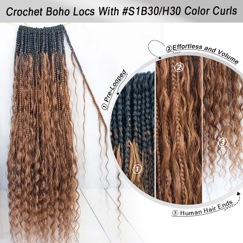 Ombre brown crochet boho locs