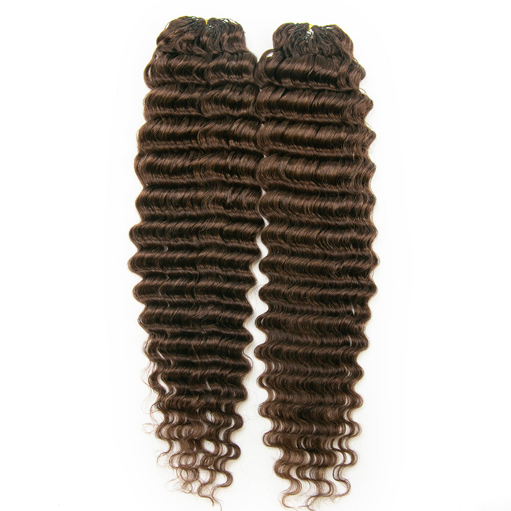 #4 Brown Deep Wave EAYON Lightweight Crochet Human Hair