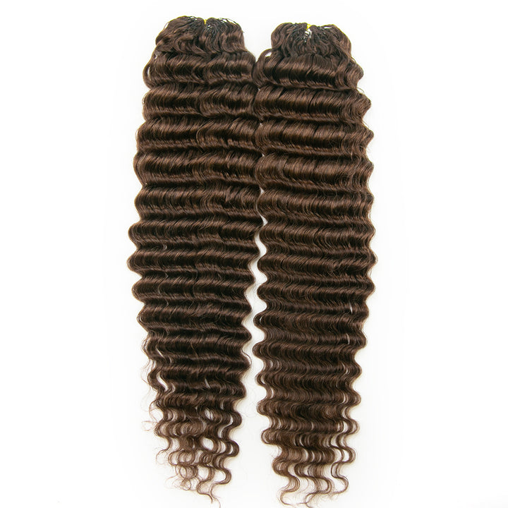 #4 Brown Deep Wave EAYON Lightweight Crochet Human Hair