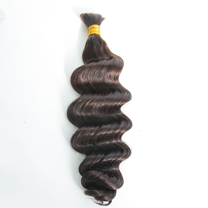 #2 Loose Wave Double Drawn Bulk Human Hair For Braiding