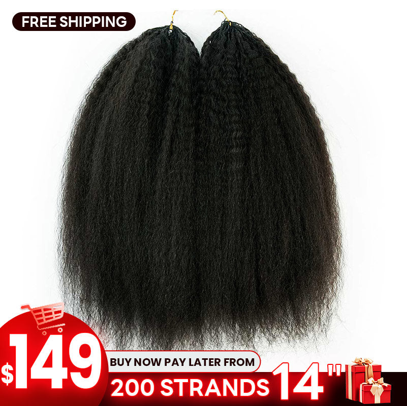 【BFCM】Crochet Human Hair Kinky Straight 200 Strands