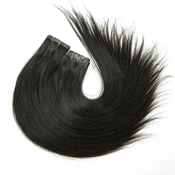 Seamless Clip-In Hair Extensions Silk Straight Brazilian Human Hair