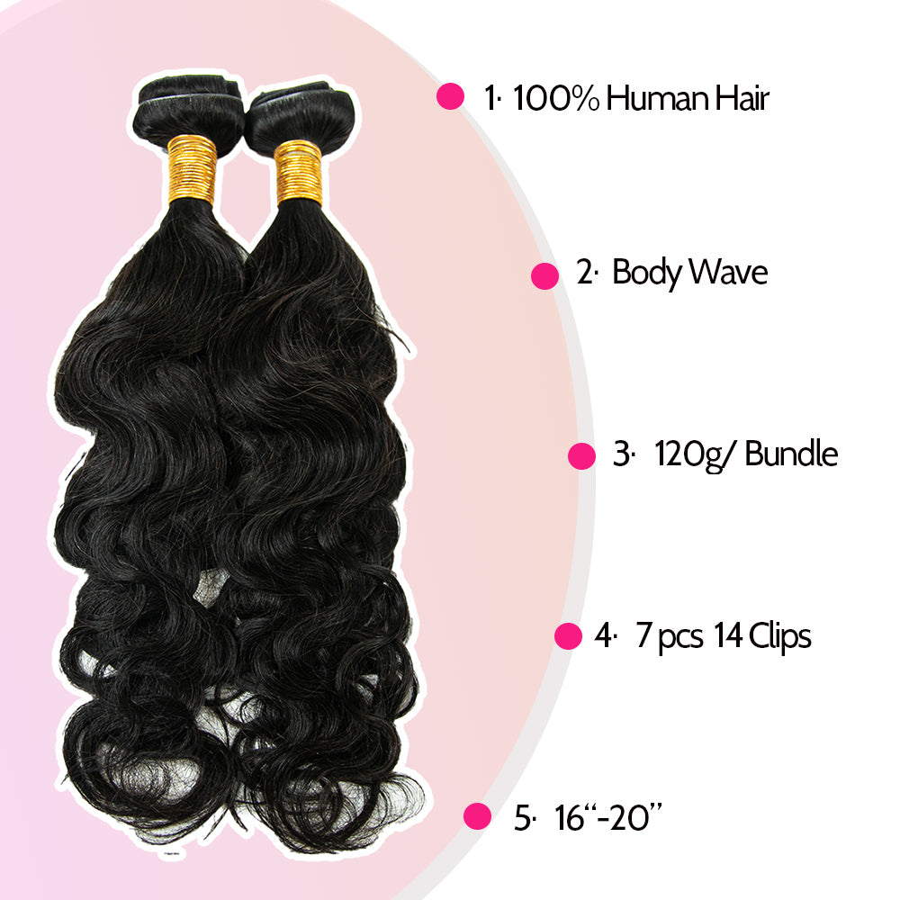 NEW Skinweft Invisible Seamless Clip-Ins Extensions Body Wave