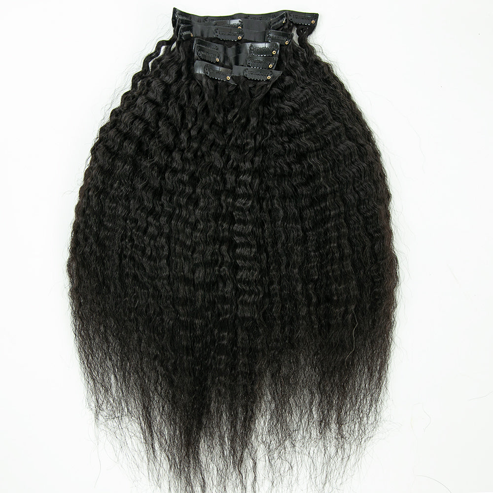 Extensions à clips sans couture, crépues et lisses