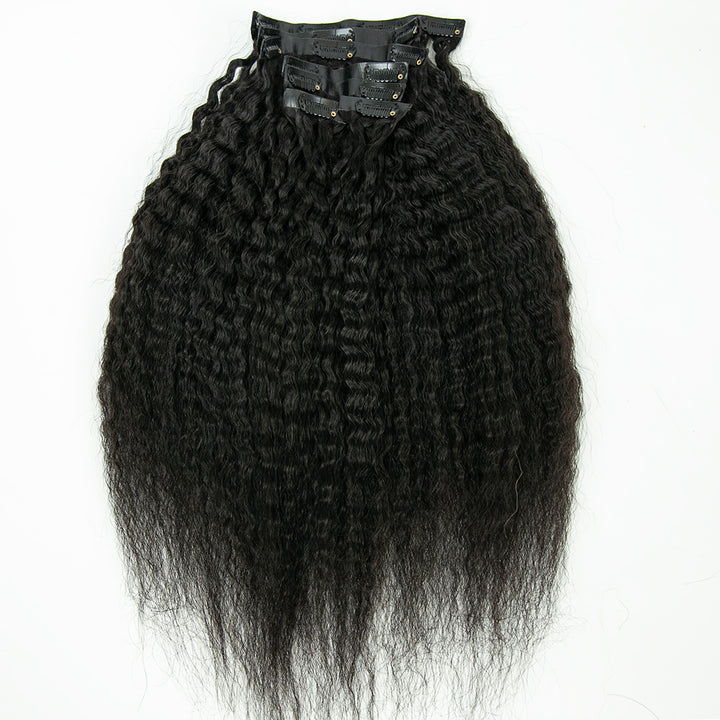 Extensions à clips sans couture, crépues et lisses