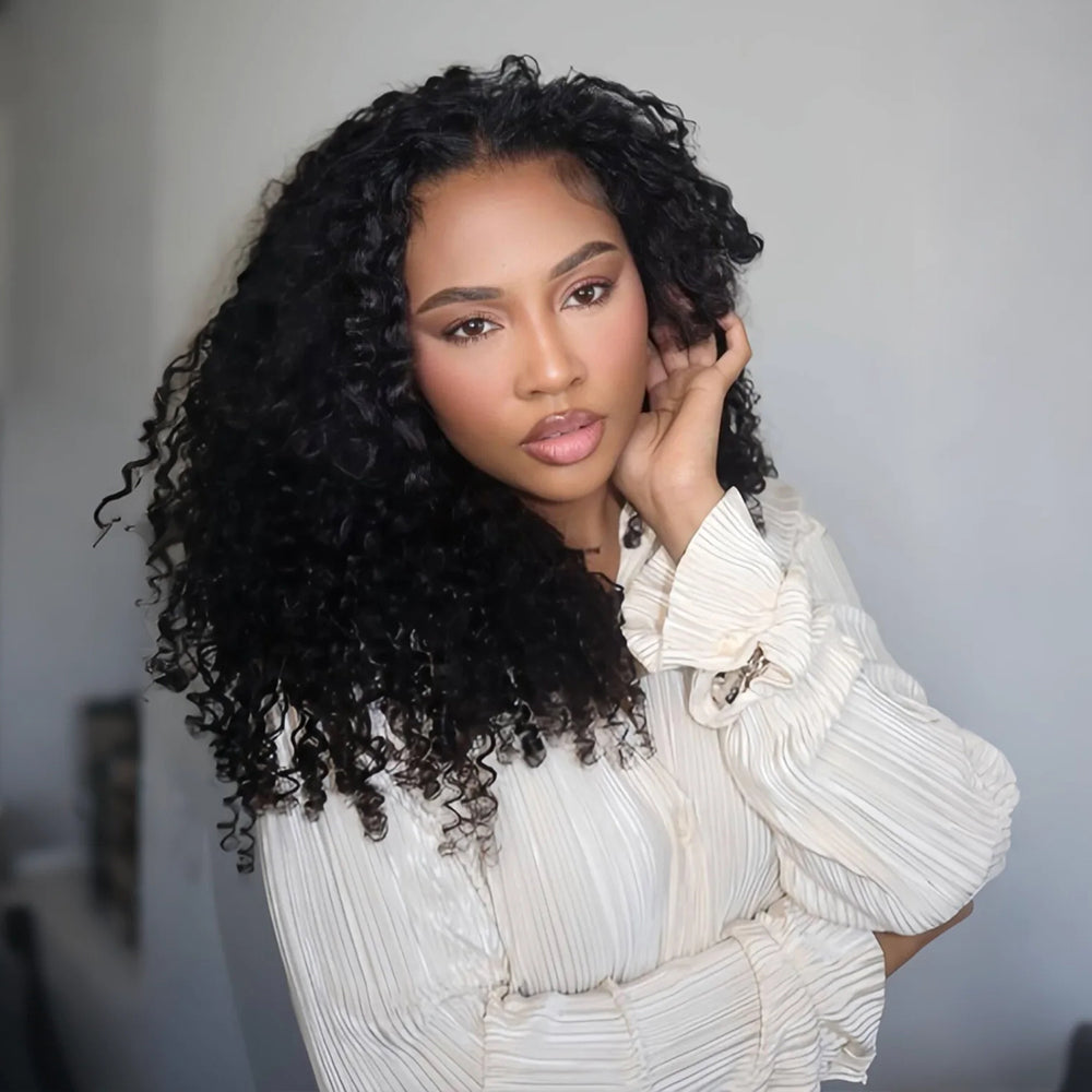 Extension de cheveux humains bouclés légers au crochet EAYON