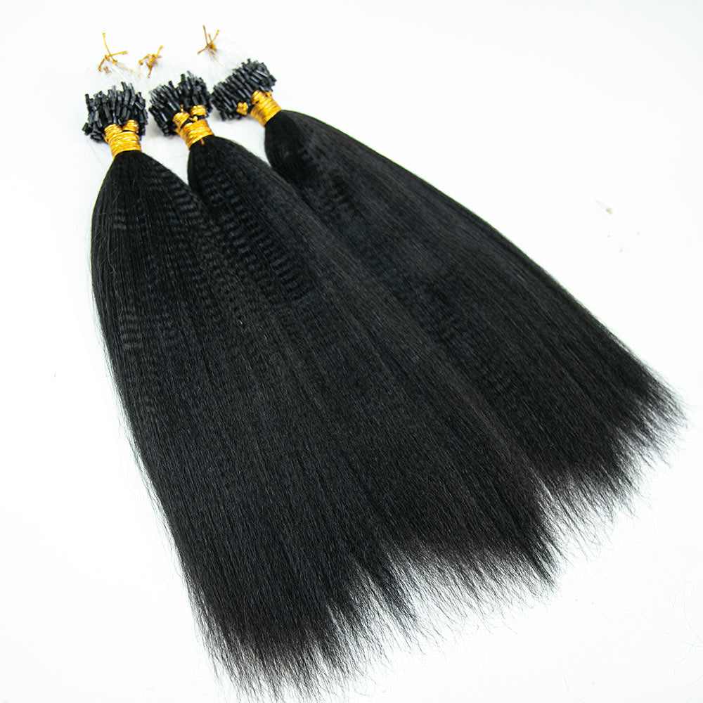 Micro Loop HAIR EXTENSION Yaki Straight Human Hair