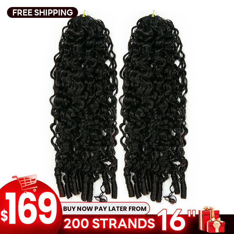 【BFCM】Crochet Human Hair Water Curly 200 Strands