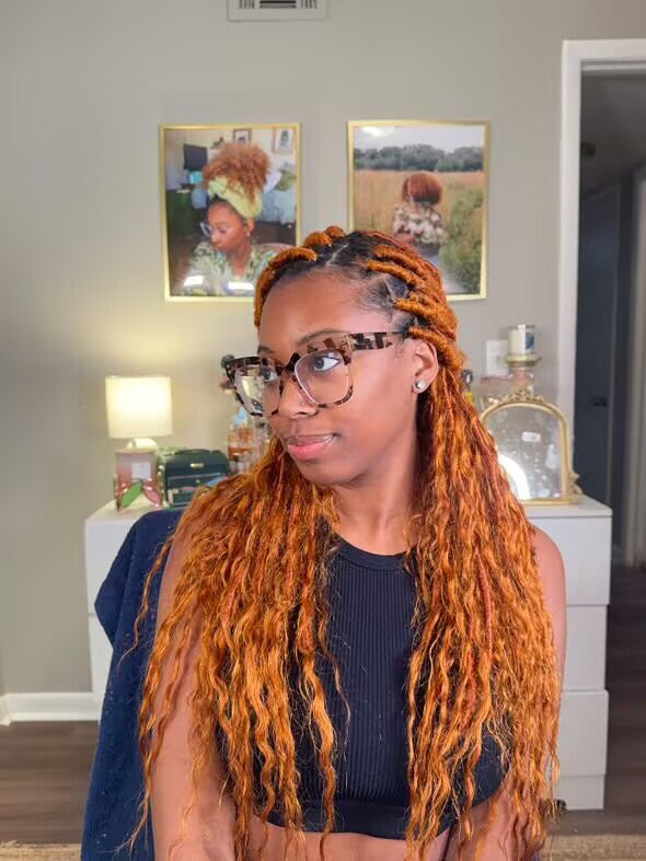 ginger color boho locs