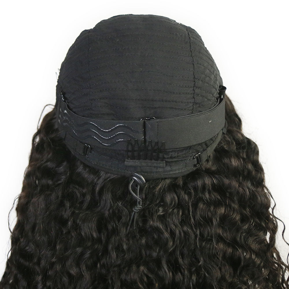 glueless human hair wigs water curly