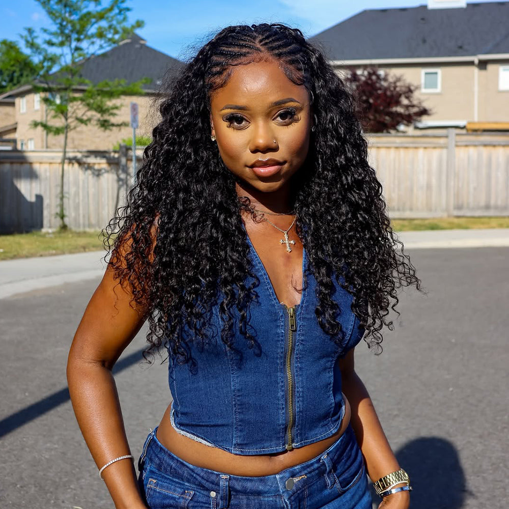 Extension de cheveux humains au crochet EAYON, légère et ondulée (prête à être expédiée)