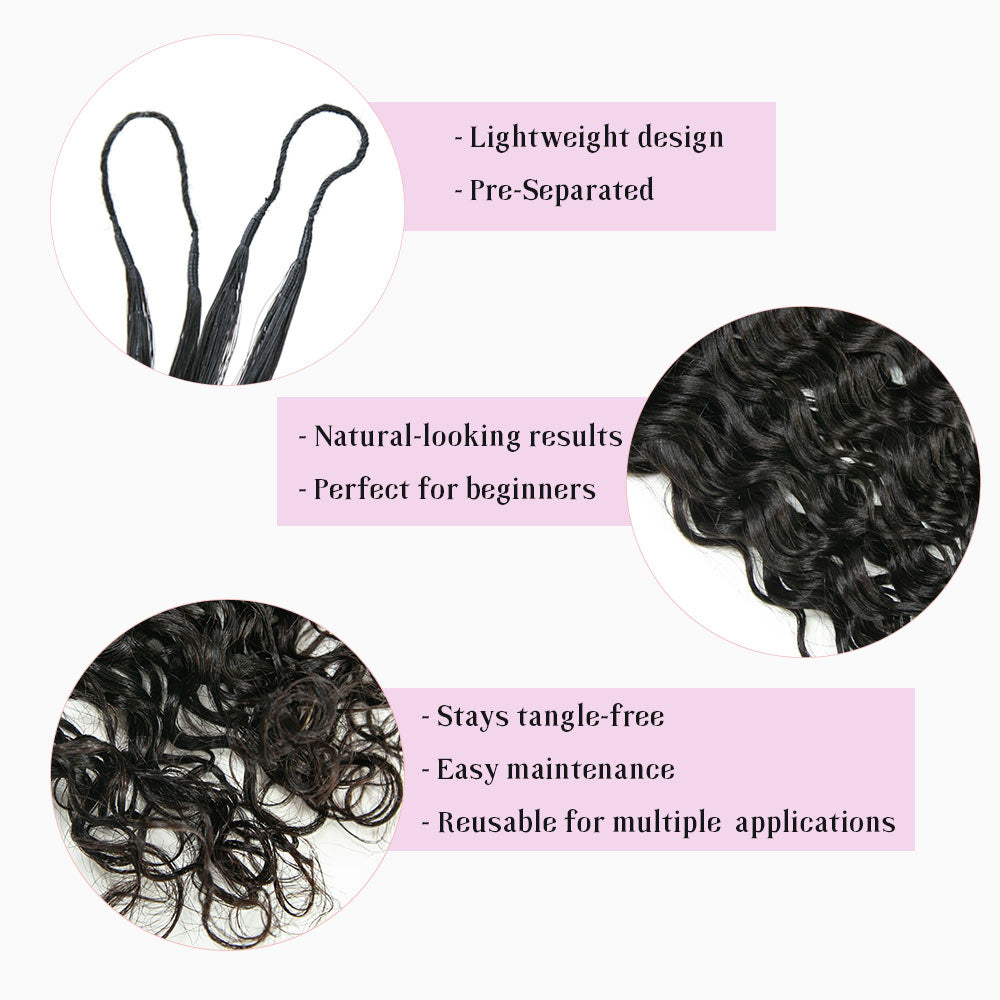 Extension de cheveux humains bouclés espagnols légers au crochet EAYON